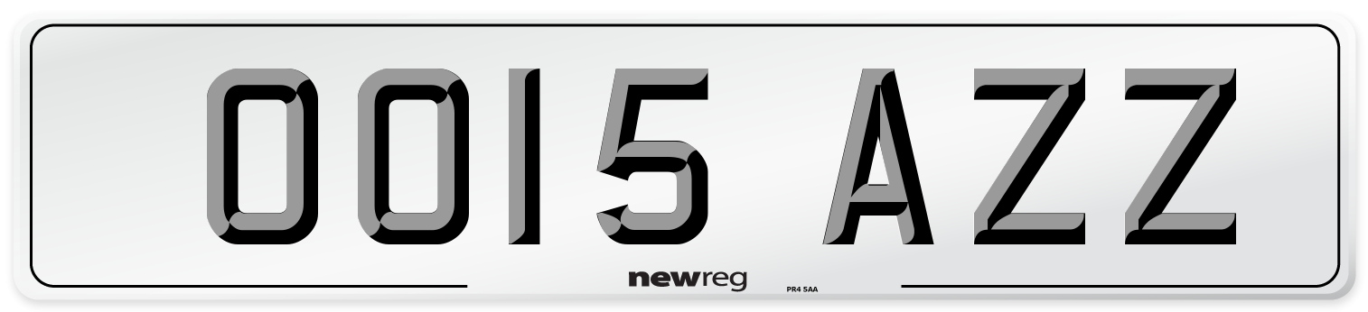 OO15 AZZ Number Plate from New Reg